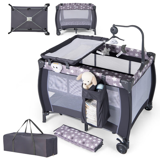 3 in 1 Baby Activity Center Foldable Pack with changing table, storage bag, and carry case