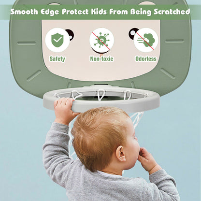 Close up of the smooth edge of the toy sports basketball hoop