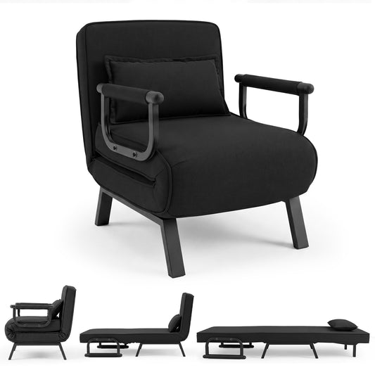 3-in-1 Folding Sofa Bed shown in chair, reclined, and flat bed positions against a white background