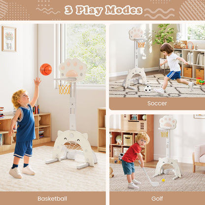 Three play modes shown for the kids sports center