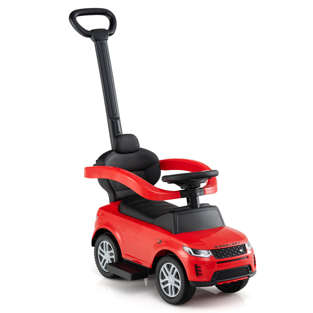 3 in 1 Push Car in red with a parent handle and safety bar