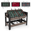 3-in-1 124CM Swivel Game Table with Foosball Pool Billiards Table Tennis-Brown