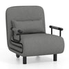 3-in-1 Convertible Sofa Bed with 5-Position Adjustable Backrest-Grey