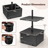 3-in-1 Patio Umbrella Base with Adjustable Tray and Weighted Bag-Black