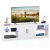 3-in-1 Entertainment Center with Adjustable Glass Shelves-White