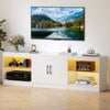 3-in-1 Entertainment Center with Adjustable Glass Shelves-White