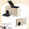 3-in-1 Hidden Cat Washroom Ottoman Shoe Bench-Beige
