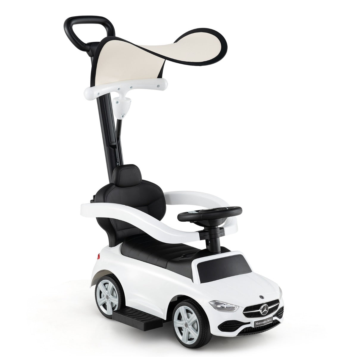 3-in-1 Ride on Push Car in White