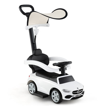 3-in-1 Ride on Push Car in White