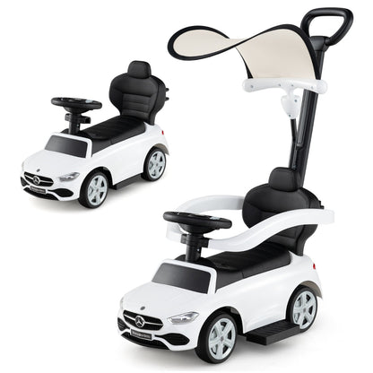 3-in-1 Ride on Push Car in White