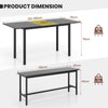 3-Piece 160cm Dining Table Set for 4-6 with 2 Benches-Black