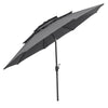 295 cm 3-tier Vented Patio Large Market Table Umbrella with Push Button Tilt-Grey
