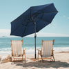 295 cm 3-tier Vented Patio Large Market Table Umbrella with Push Button Tilt-Navy