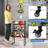 3-Tier Basketball Rack with 4 Universal Wheels and Metal Frame