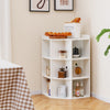 3-Tier Corner Cabinet with Charging Station and 9 Cubbies-White