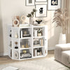 3-Tier Corner Cabinet with Charging Station and 9 Cubbies-White