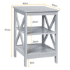 3-Tier Wooden Side table / Bedside Table -Grey