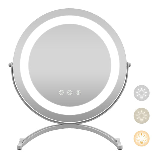30 CM LED Lighted Round Makeup Vanity Mirror with smart touch control in white