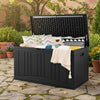 300 L Patio HDPE Storage Container with Gas Struts and Lockable Lid-Black