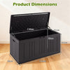 300 L Patio HDPE Storage Container with Gas Struts and Lockable Lid-Brown