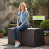 300 L Patio HDPE Storage Container with Gas Struts and Lockable Lid-Brown