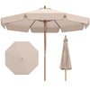 300 cm Scalloped Patio Umbrella Market Table Umbrella with Push Button Tilt-Beige
