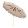 300 cm Scalloped Patio Umbrella Market Table Umbrella with Push Button Tilt-Beige