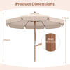 300 cm Scalloped Patio Umbrella Market Table Umbrella with Push Button Tilt-Beige