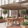 300 cm Scalloped Patio Umbrella Market Table Umbrella with Push Button Tilt-Coffee