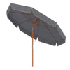 300 cm Scalloped Patio Umbrella Market Table Umbrella with Push Button Tilt-Grey