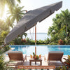 300 cm Scalloped Patio Umbrella Market Table Umbrella with Push Button Tilt-Grey