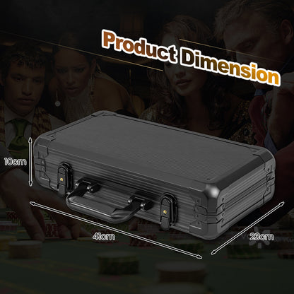 Dimensions of the black poker chip case