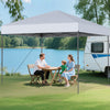 300 x 295 cm Pop up Canopy Tent with Portable Carrying Bag and Wind Ropes-White