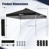 300 x 300 cm Pop up Canopy Tent 1 Person Easy Setup Gazebo Shelter with 1 Button Push-Black