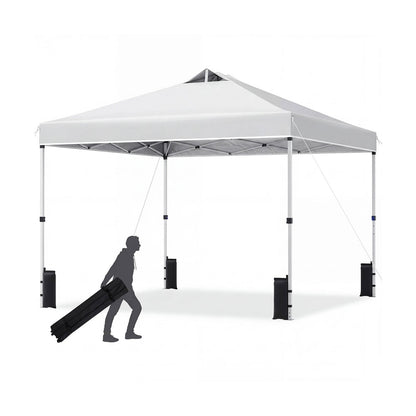 300 x 300 cm Pop up Canopy Tent 1 Person Easy Setup Gazebo Shelter with 1 Button Push-White