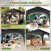 300 x 300 cm Pop up Canopy Tent with 4 Removable Sidewall and Wheeled Bag-Black