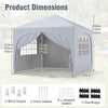 300 x 300 cm Pop up Canopy Tent with 4 Removable Sidewall and Wheeled Bag-White