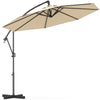 300 cm Offset Hanging Umbrella with Base-Beige