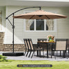 300 cm Offset Hanging Umbrella with Base-Coffee