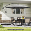 300 cm Offset Hanging Umbrella with Base-Grey