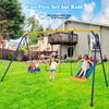 300 kg Indoor Outdoor Swing Set Carbon Steel Swing Frame-Blue & Yellow