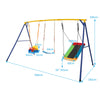 300 kg Indoor Outdoor Swing Set Carbon Steel Swing Frame-Blue & Yellow