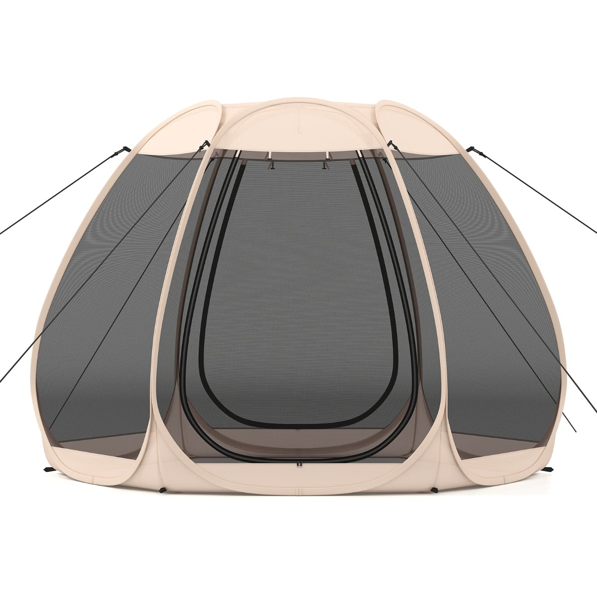300 X 275 CM Foldable Outdoor Screened Camping Tent Gazebo-Sand Color
