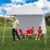 300 x 300 cm Pop up Canopy Tent with 1 Sidewall and Portable Backpack-White