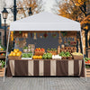 300 x 300 cm Pop up Canopy Tent with 1 Sidewall and Portable Backpack-White
