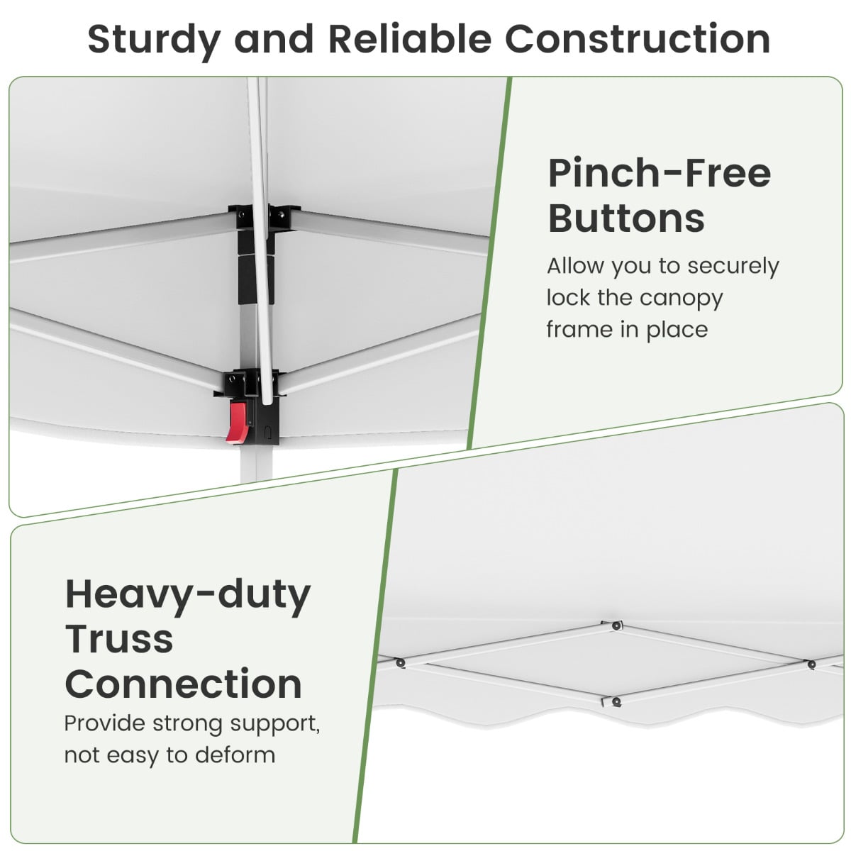 300 x 300 cm Pop up Canopy Tent with Wheeled Bag-White
