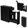 Slim Storage Cabinet with Slide-out Drawers and Flip-open Top Cover-Black