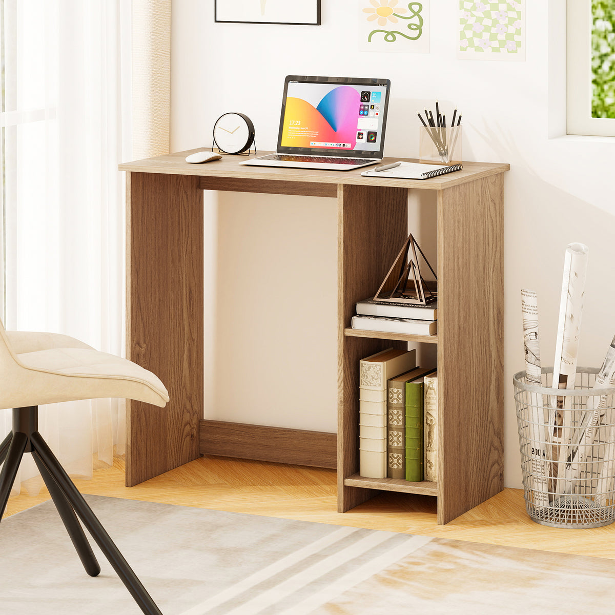 31.5 Inch Home Office Desk for Small Space-Natural