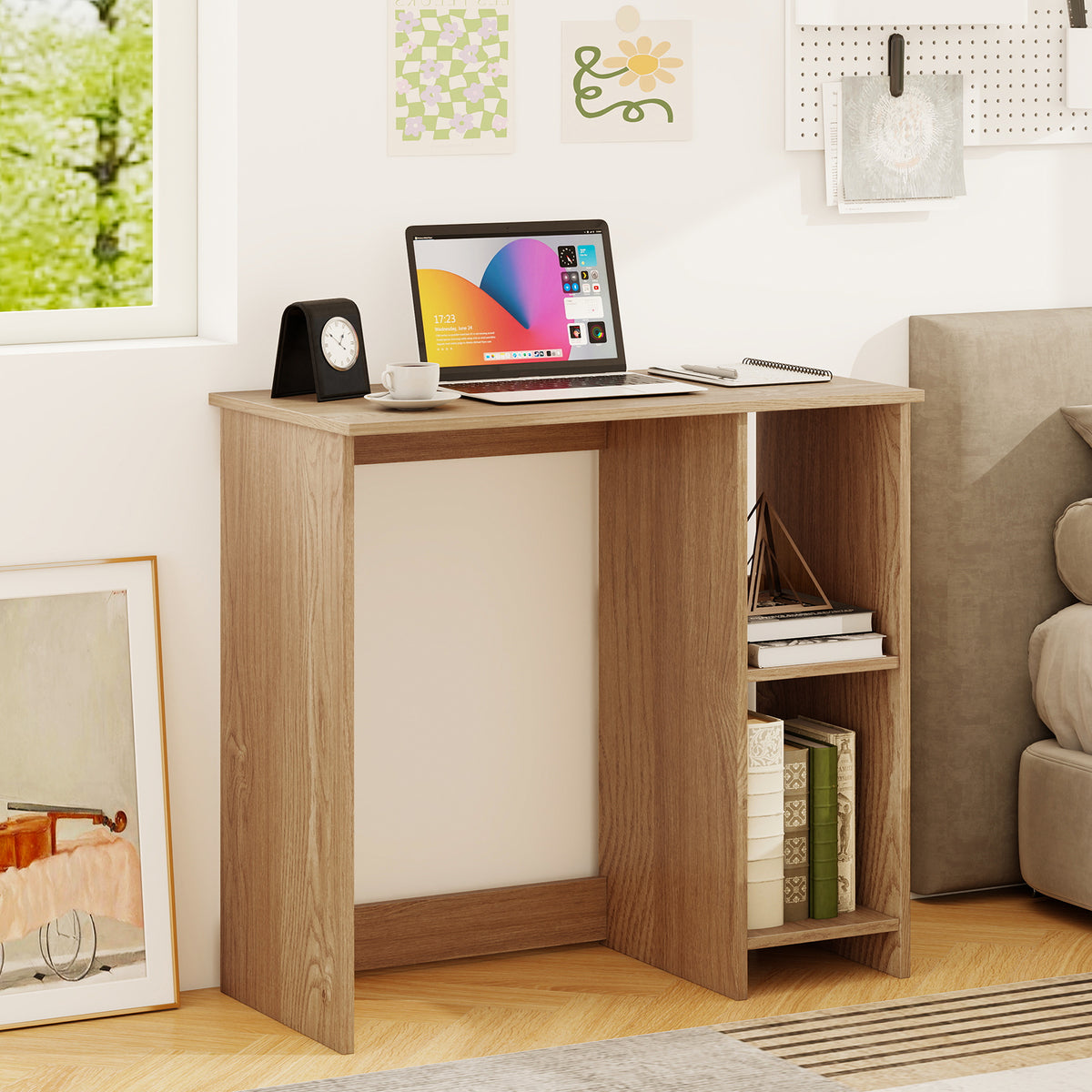 31.5 Inch Home Office Desk for Small Space-Natural
