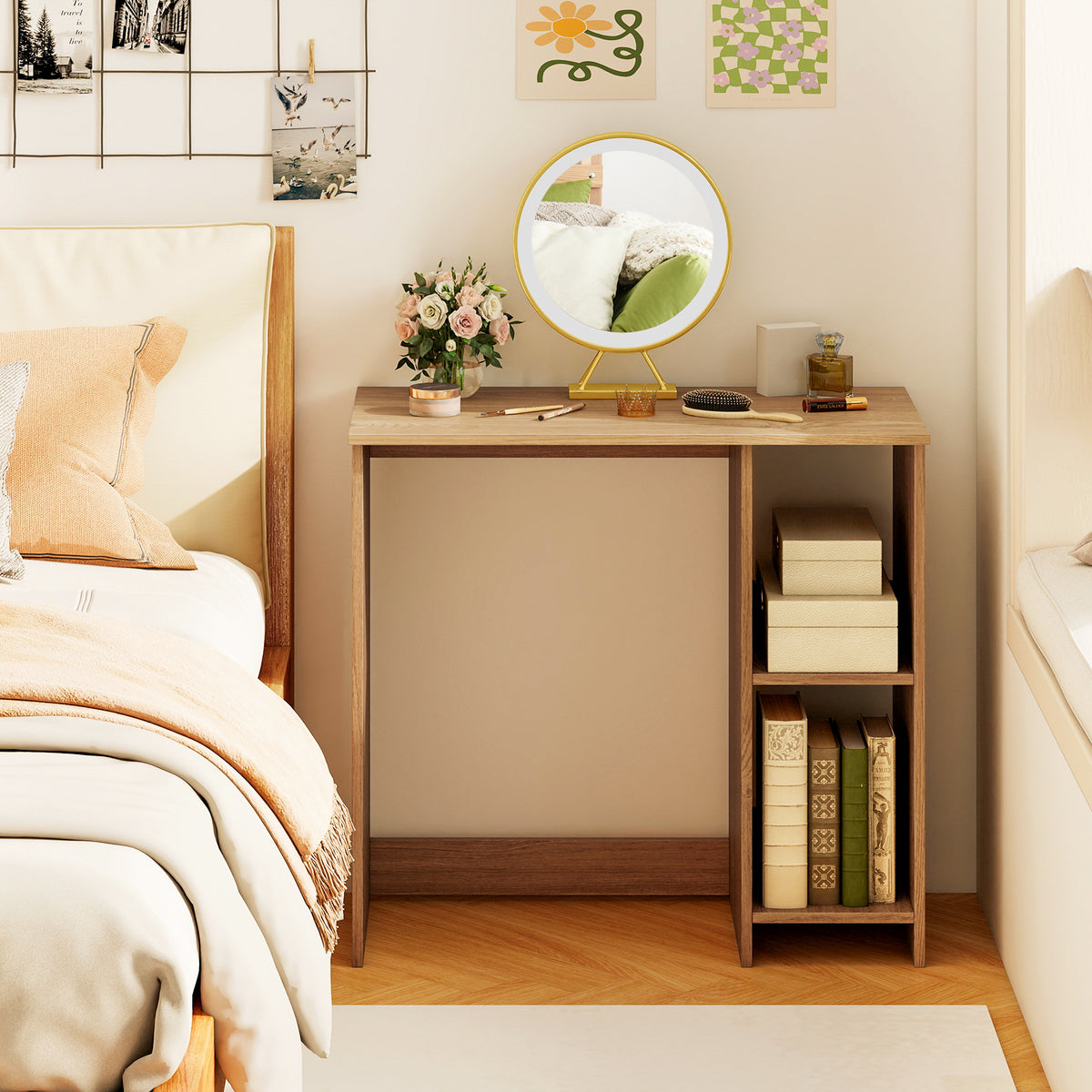 31.5 Inch Home Office Desk for Small Space-Natural
